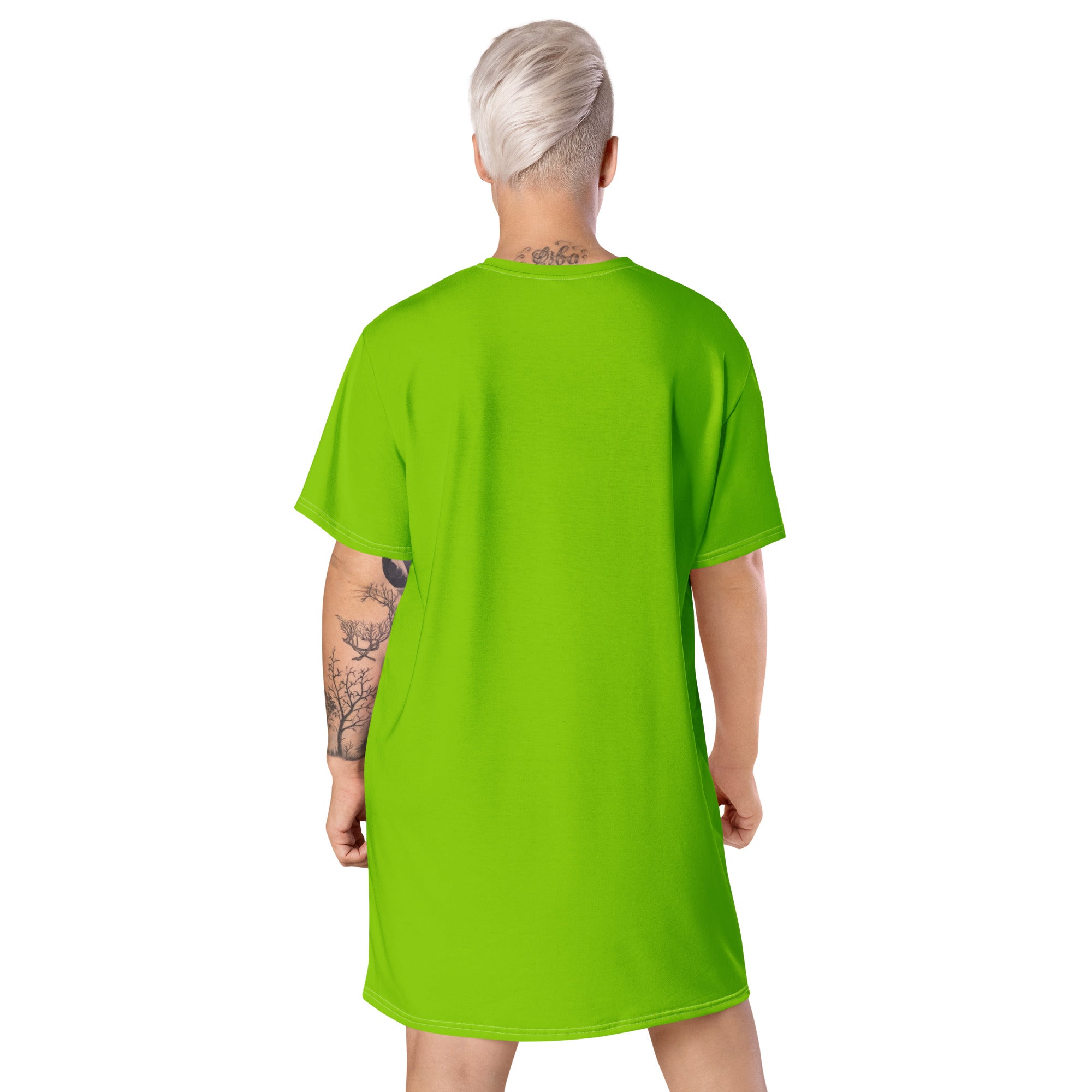 Lime Green T-Shirt Dress. Brat Green Party or Lounge T-Shirt Dress. Streetwear Dress. WickedYo.